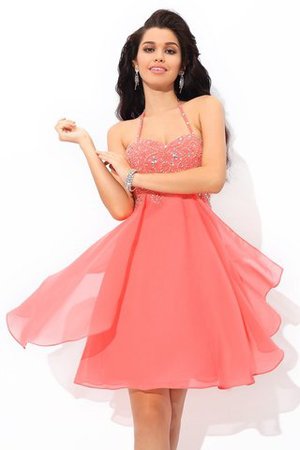 Chiffon Prinzessin Normale Taille Ärmelloses Cocktailkleid mit Reißverschluss