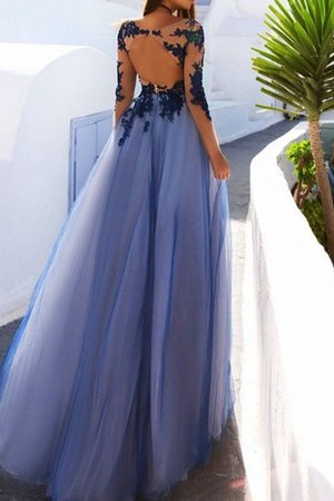 Normale Taille Prinzessin Lange Ärmeln Chaming Tüll A Linie Abendkleid mit Applikation - Bild 2