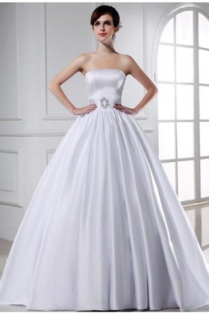 Empire Taille Reißverschluss Satin Duchesse-Linie Brautkleid mit Perlen