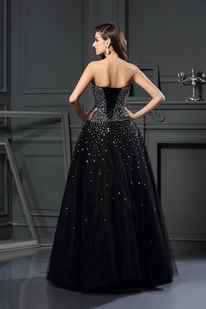 Satin Empire Taille Bodenlanges Partykleid mit Rücken Schnürung ohne Ärmeln - Bild 2