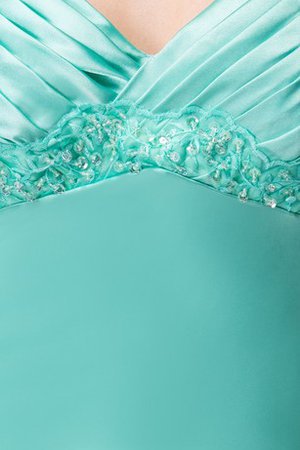 Vorne Geschlitztes Perlenbesetztes Knöchellanges Abendkleid - Bild 2