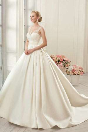 Satin Duchesse-Linie Elegantes Sittsames Brautkleid aus Spitze