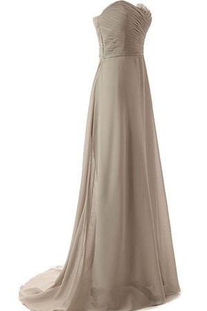 A-Line Plissiertes Chiffon Ärmellos Schick Brautjungfernkleid - Bild 2