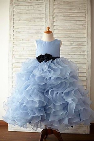 Organza Reißverschluss Duchesse-Linie Blumenmädchenkleid mit Blume mit Rüschen