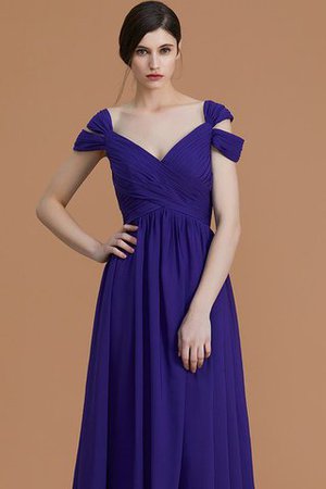 Chiffon a linie Normale Taille Bodenlanges Brautjungfernkleid mit Reißverschluss - Bild 5