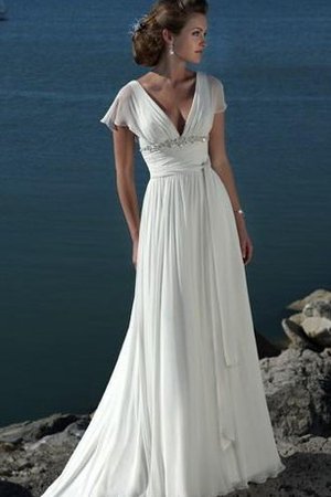 Garten Ärmellos Sexy Brautkleid mit Juwel Mieder mit Perlen