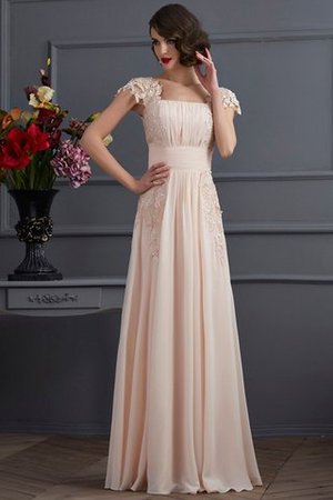 Normale Taille Kurze Ärmeln Bodenlanges Ballkleid aus Chiffon mit Bordüre - Bild 1