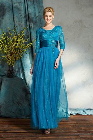 Reißverschluss Normale Taille a linie Bodenlanges Brautmutterkleid mit Applikation - Bild 3