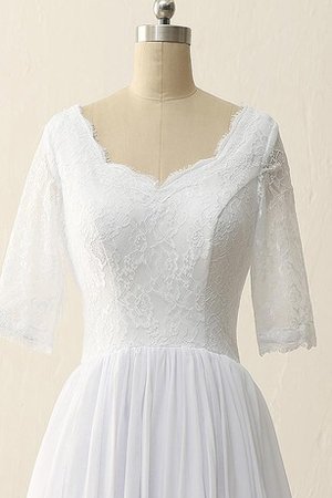 Spitze Satin Reißverschluss Brautkleid mit Bordüre mit Halben Ärmeln - Bild 2