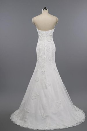 Spitze Meerjungfrau Stil Ärmellos Brautkleid mit Applike mit Reißverschluss - Bild 2