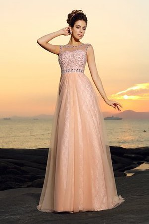 A Linie Chiffon Bateau Ausschnitt Ärmelloses Ballkleid mit Reißverschluss - Bild 1