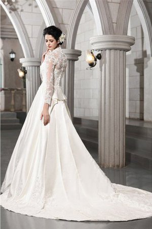 A linie Empire Taille Anständiges Brautkleid mit V-Ausschnitt mit Reißverschluss - Bild 2
