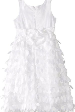 A-Line Reißverschluss Wadenlanges Blumenmädchenkleid mit Blume mit Fell - Bild 2