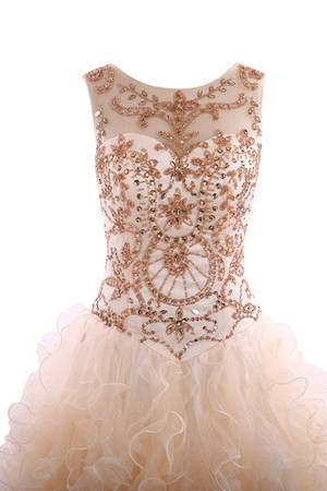 Strand Klassisches Bescheidenes Formelles Sittsames Brautkleid mit Perlen - Bild 2