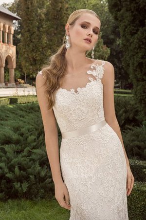 Etui Ärmelloses Luxus Brautkleid mit Schleife mit Gürtel - Bild 2