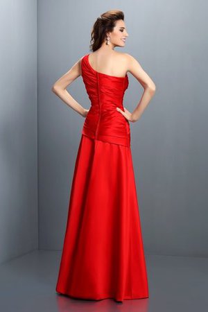 Drapiertes Normale Taille Ärmelloses Satin Sittsames Abendkleid - Bild 2