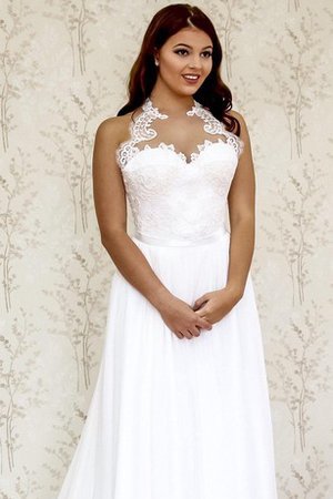 Reißverschluss Chiffon Bodenlanges Brautkleid mit Applike mit Bordüre - Bild 2
