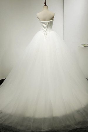 Tüll Trägerloser Ausschnitt Ärmellos Duchesse-Linie Brautkleid mit Rücken Schnürung - Bild 2