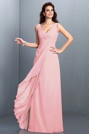 Prinzessin Drapiertes Reißverschluss Chiffon Bodenlanges Brautjungfernkleid - Bild 21