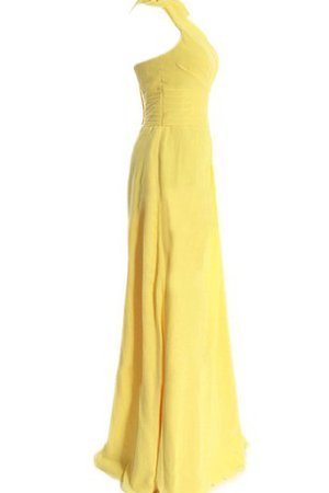 A linie Normale Taille Reißverschluss Ärmellos Bodenlanges Brautjungfernkleid - Bild 2