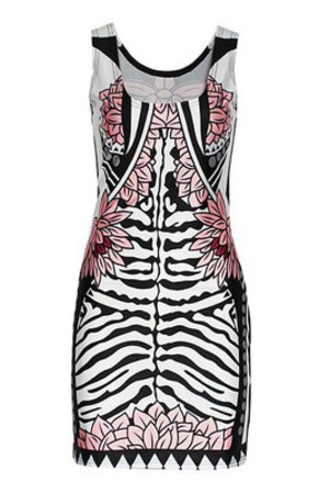 Mini Stil Kleid ärmellos Drucken Club Kleider