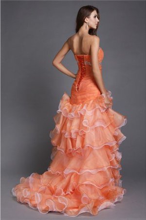 Ärmelloses Natürliche Taile Duchesse-Linie Trägerlos Cocktailkleid aus Organza - Bild 2