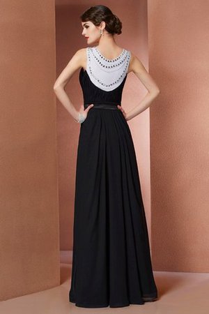 Ärmelloses Perlenbesetztes Empire Taille Anständiges Abendkleid aus Chiffon - Bild 2