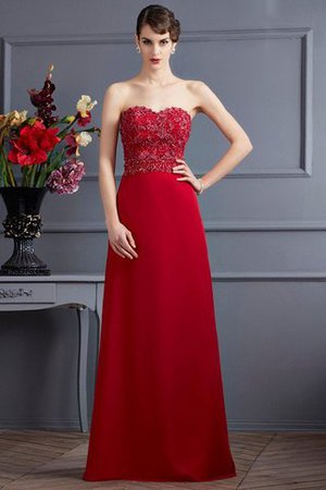 A-Line Herz-Ausschnitt Ärmelloses Brautmutterkleid mit Empire Taille aus Chiffon - Bild 3