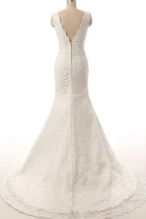Reißverschluss Perlenbesetztes Paillette Brautkleid aus Spitze mit Bordüre - Bild 2