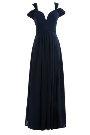A-Line Plissiertes Reißverschluss Exklusive Langes Abendkleid mit Empire Taille - Bild 1