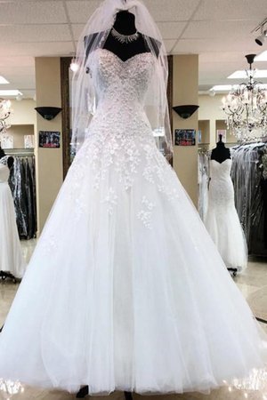 Duchesse-Linie Herz-Ausschnitt Traum Tüll Bodenlanges Brautkleid ohne Ärmeln
