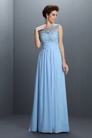 Ärmelloses Prinzessin Normale Taille Bodenlanges Abendkleid mit Applikation