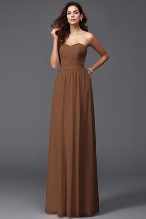 A linie Chiffon Normale Taille Anständiges Brautjungfernkleid mit Plissierungen - Bild 4