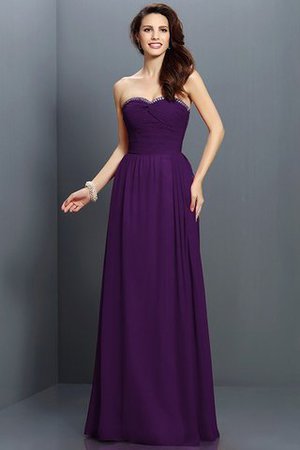 Prinzessin Chiffon Herz-Ausschnitt Reißverschluss Bodenlanges Brautjungfernkleid - Bild 13