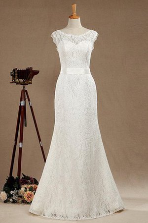 Spitze Schaufel-Ausschnitt Reißverschluss Prächtiges Brautkleid mit Schleife - Bild 1