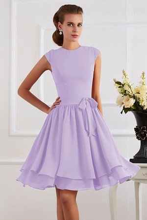 Normale Taille Chiffon Knielanges Brautjungfernkleid mit Schleife mit Gürtel - Bild 19