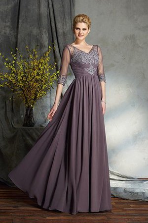 Prinzessin Reißverschluss A-Line Bodenlanges Brautmutterkleid aus Chiffon - Bild 4