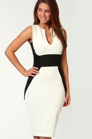 Damen Elegant V-Ausschnitt Bodycon Polyester Club Kleider