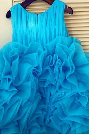 Organza Empire Taille Duchesse-Linie Reißverschluss Wadenlanges Blumenmädchenkleid - Bild 7