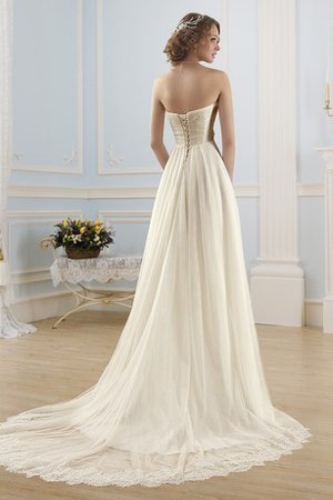 Strand Ärmelloses Empire Taille Brautkleid aus Tüll mit Rücken Schnürung - Bild 2