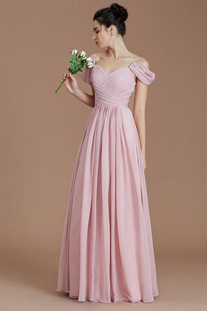 Normale Taille Reißverschluss Prinzessin Gerüschtes Brautjungfernkleid aus Chiffon - Bild 6