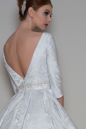 Ärmelloses Taft Stilvolles Brautkleid aus Spitze mit Juwel Ausschnitt - Bild 2