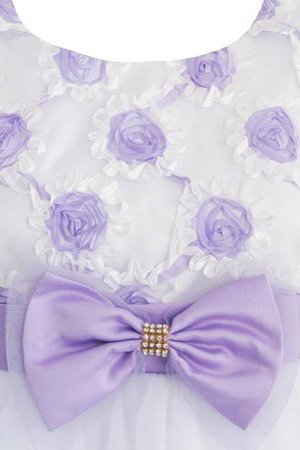 Tüll Schaufel-Ausschnitt Ärmelloses Reißverschluss Wadenlanges Blumenmädchenkleid - Bild 2