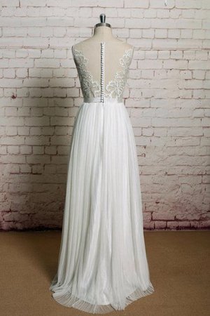 Seeküste Ärmellos Plissiertes Normale Taille Brautkleid aus Tüll - Bild 2