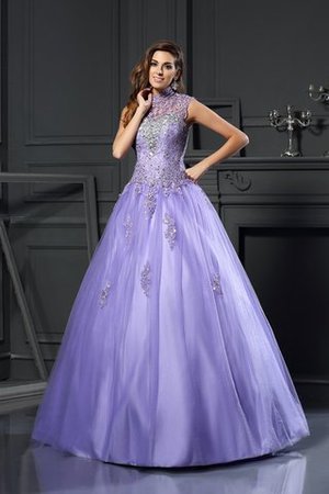 Duchesse-Linie Ärmelloses Bodenlanges Partykleid mit Empire Taille mit Applikation