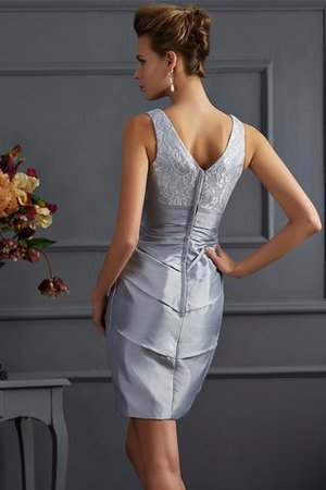 Empire Taille Taft Mini Brautmutterkleid mit Reißverschluss ohne Ärmeln - Bild 4