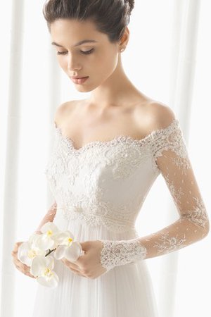 Ärmelloses Elegantes Romantisches Sittsames Brautkleid mit Applikation - Bild 2