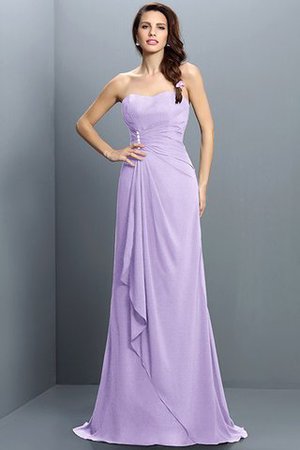 Drapiertes Empire Taille Meerjungfrau Stil Chiffon Brautjungfernkleid ohne Ärmeln - Bild 19