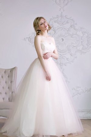 A linie Ärmellos Organza Schlichtes Brautkleid mit Rücken Schnürung