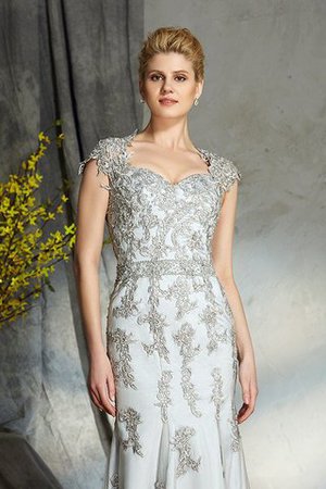 Normale Taille Enganliegendes Bodenlanges Sittsames Brautmutterkleid mit Applike - Bild 6